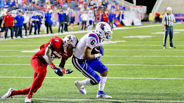 College football played at Ladd-Peebles Stadium, Mobile, Ala., 2018Sept1. TOM MORRIS Photo/LATechSportsPix.com. c.2018. Louisiana Tech University Foundation. ALL RIGHTS RESERVED.