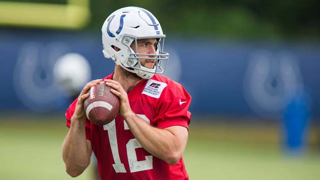 Andrew Luck is working his way back to playing status. Photo Credit: Thomas J. Russo-USA TODAY Sports