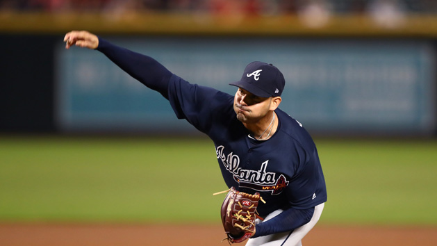 May 29, 2018; Atlanta, GA, USA; Atlanta Braves starting pitcher Anibal Sanchez (19) throws against the New York Mets in the first inning at SunTrust Park. Photo Credit: Brett Davis-USA TODAY Sports