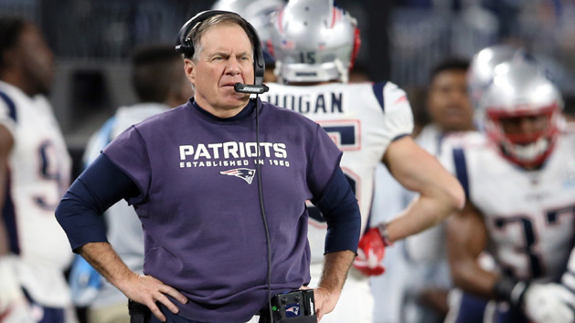 Feb 4, 2018; Minneapolis, MN, USA; New England Patriots head coach Bill Belichick on the sidelines during the first half against the Philadelphia Eagles in Super Bowl LII at U.S. Bank Stadium. Photo Credit: Winslow Townson-USA TODAY Sports