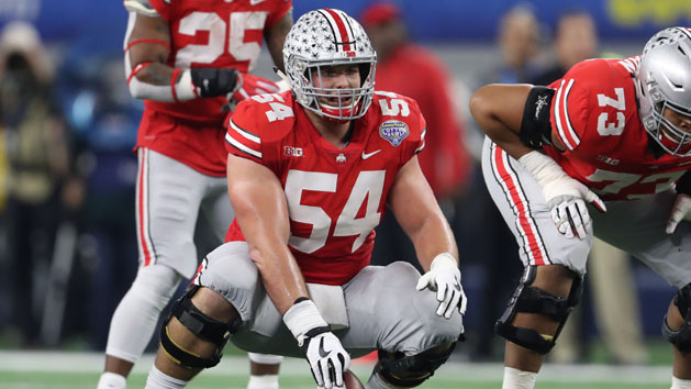 Dec 29, 2017; Arlington, TX, USA; Ohio State Buckeyes center Billy Price (54) in action against the Southern California Trojans in the 2017 Cotton Bowl at AT&T Stadium. Photo Credit: Matthew Emmons-USA TODAY Sports