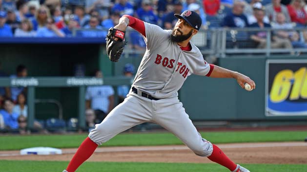 Jul 7, 2018; Kansas City, MO, USA; Boston Red Sox starting pitcher David Price (24) delivers a pitch during the first inning against the Kansas City Royals at Kauffman Stadium. Photo Credit: Peter G. Aiken/USA TODAY Sports
