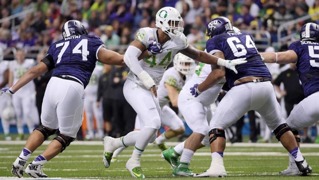 DeForest Buckner (44) is rejoins his former coach in San Francisco. Photo Credit: Kirby Lee-USA TODAY Sports