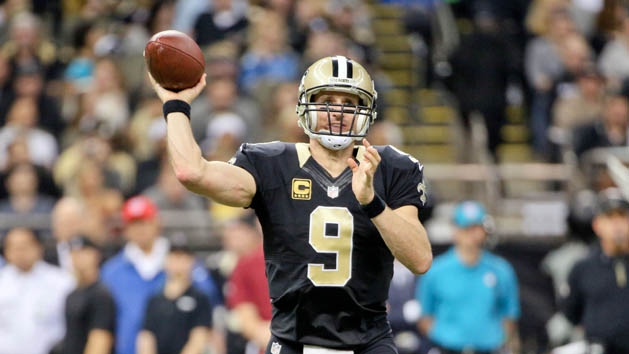 Dec 21, 2015; New Orleans, LA, USA; New Orleans Saints quarterback Drew Brees (9) throws against the Detroit Lions during the second half of a game at the Mercedes-Benz Superdome. The Lions defeated the Saints 35-27. Mandatory Credit: Derick E. Hingle-USA TODAY Sports