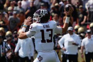 Aggies’ Haynes King (ankle) out multiple weeks