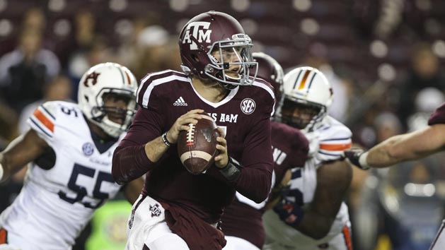 Nov 7, 2015; College Station, TX, USA; Texas A&M Aggies quarterback Jake Hubenak (7) runs with the ball during the fourth quarter against the Auburn Tigers at Kyle Field. The Tigers defeated the Aggies 26-10. Mandatory Credit: Troy Taormina-USA TODAY Sports