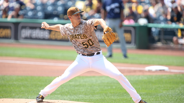 Jul 20, 2017; Pittsburgh, PA, USA; Pittsburgh Pirates starting pitcher Jameson Taillon (50) delivers a pitch against the Milwaukee Brewers during the first inning at PNC Park. Photo Credit: Charles LeClaire-USA TODAY Sports