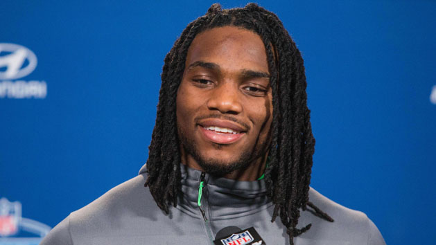 Feb 26, 2016; Indianapolis, IN, USA; Notre Dame linebacker Jaylon Smith speaks to the media during the 2016 NFL Scouting Combine at Lucas Oil Stadium. Mandatory Credit: Trevor Ruszkowski-USA TODAY Sports