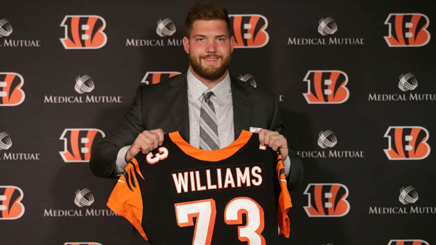 Apr 26, 2019; Cincinnati, OH, USA; Cincinnati Bengals 2019 first-round pick offensive tackle Jonah Williams is introduced, Friday, April 26, 2019, at Paul Brown Stadium in Cincinnati. Photo Credit: Kareem Elgazzar/The Cincinnati Enquirer-USA TODAY NETWORK