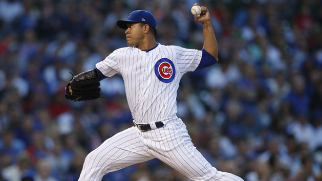 Jun 6, 2018; Chicago, IL, USA; Chicago Cubs starting pitcher Jose Quintana (62) pitches against the Philadelphia Phillies during the second inning at Wrigley Field. Photo Credit: Jim Young-USA TODAY Sports