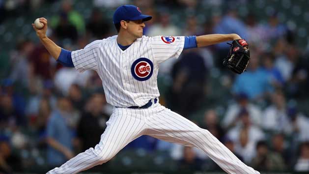 May 1, 2018; Chicago, IL, USA; Chicago Cubs starting pitcher Kyle Hendricks (28) pitches against the Colorado Rockies during the first inning at Wrigley Field. Photo Credit: Jim Young-USA TODAY Sports
