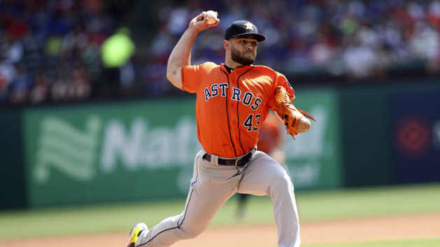 Mar 31, 2018; Arlington, TX, USA; Houston Astros starting pitcher Lance McCullers Jr. (43) throws during the first inning against the Texas Rangers at Globe Life Park in Arlington. Photo Credit: Kevin Jairaj-USA TODAY Sports