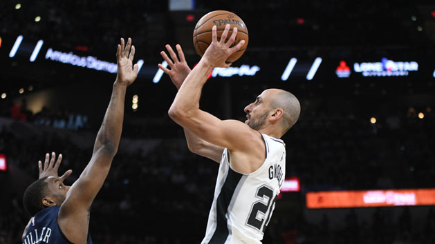 Manu Ginobili (20) hopes to keep the Spurs in the playoff series versus the Warriors. Photo Credit: Brendan Maloney-USA TODAY Sports