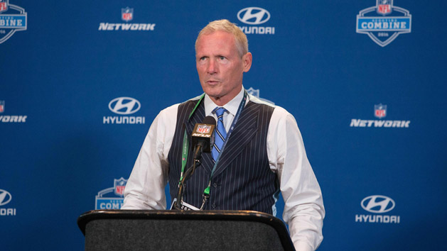 Feb 27, 2016; Indianapolis, IN, USA; Draft analyst Mike Mayock speaks to the media during the 2016 NFL Scouting Combine at Lucas Oil Stadium. Photo Credit: Trevor Ruszkowski-USA TODAY Sports