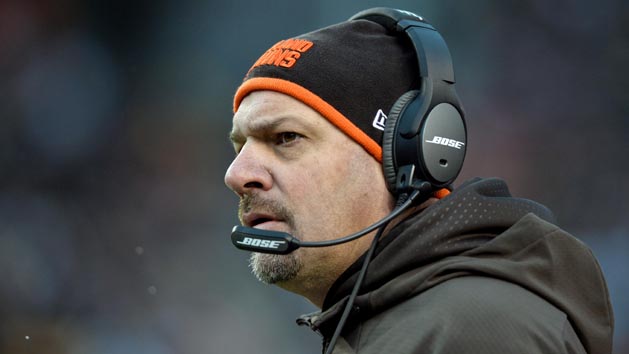 Jan 3, 2016; Cleveland, OH, USA; Cleveland Browns head coach Mike Pettine watches the action during the fourth quarter against the Pittsburgh Steelers at FirstEnergy Stadium. The Steelers beat the Browns 28-12. Mandatory Credit: Ken Blaze-USA TODAY Sports