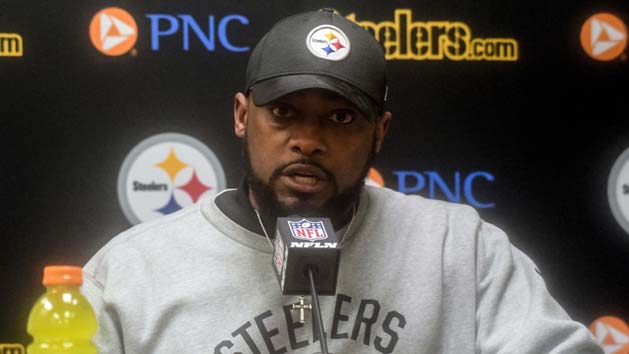 Jan 15, 2017; Kansas City, MO, USA; Pittsburgh Steelers head coach Mike Tomlin speaks at a press conference after the game against the Kansas City Chiefs in the AFC Divisional playoff game at Arrowhead Stadium. Pittsburgh won 18-16. Photo Credit: Kirby Lee-USA TODAY Sports
