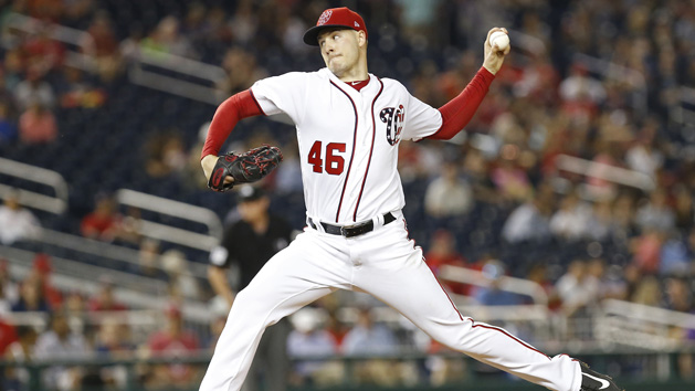 Jul 24, 2019; Washington, DC, USA; Washington Nationals starting pitcher Patrick Corbin (46) pitches against the Colorado Rockies in the third inning in game two of a doubleheader at Nationals Park. Photo Credit: Geoff Burke-USA TODAY Sports