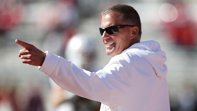Oct 10, 2015; Columbus, OH, USA; Maryland Terrapins head coach Randy Edsall reacts prior to kickoff versus the Ohio State Buckeyes at Ohio Stadium. Photo Credit: Joe Maiorana-USA TODAY Sports