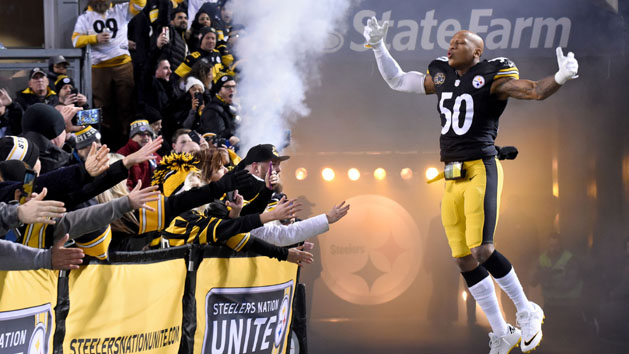 Nov 26, 2017; Pittsburgh, PA, USA; Pittsburgh Steelers linebacker Ryan Shazier (50) takes the field before playing the Green Bay Packers at Heinz Field. Photo Credit: Philip G. Pavely-USA TODAY Sports