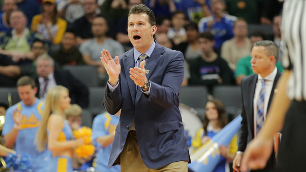 Mar 17, 2017; Sacramento, CA, USA; UCLA Bruins head coach Steve Alford reacts against the Kent State Golden Flashes in the first round of the 2017 NCAA Tournament at Golden 1 Center. Photo Credit: Kelley L Cox-USA TODAY Sports