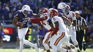 TCU routs Cyclones 55-3 to earn share of Big 12 title