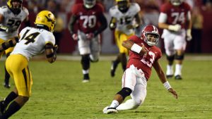 Alabama QB Tagovailoa exits with injury