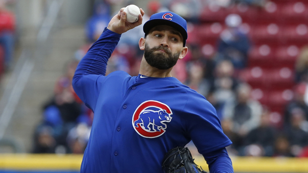 Apr 2, 2018; Cincinnati, OH, USA; Chicago Cubs starting pitcher Tyler Chatwood throws against the Cincinnati Reds during the first inning at Great American Ball Park. Photo Credit: David Kohl-USA TODAY Sports