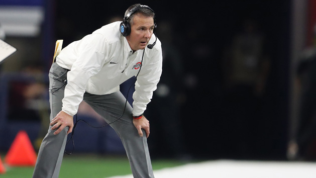 Dec 29, 2017; Arlington, TX, USA; Ohio State Buckeyes head coach Urban Meyer on the sidelines during the game against the Southern California Trojans in the 2017 Cotton Bowl at AT&T Stadium. Photo Credit: Matthew Emmons-USA TODAY Sports