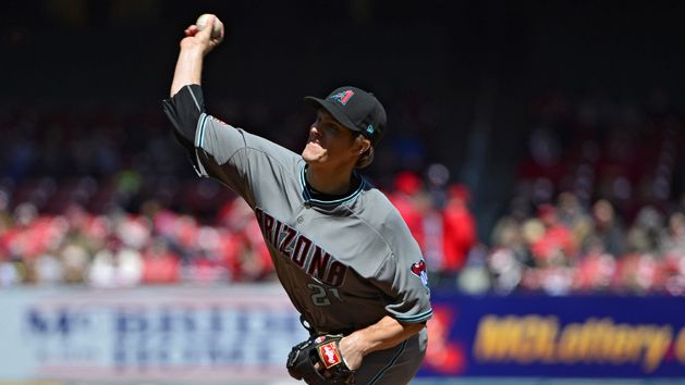 Apr 7, 2018; St. Louis, MO, USA; Arizona Diamondbacks starting pitcher Zack Greinke (21) pitches during the first inning against the St. Louis Cardinals at Busch Stadium. Photo Credit: Jeff Curry-USA TODAY Sports